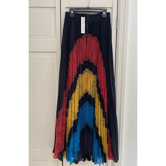 NWT Alice + Olivia pleated maxi pleated skirt - Picture 3 of 4